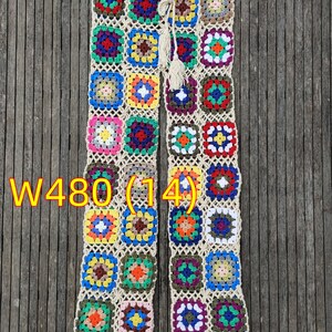 Fashion Handmade Crochet Women Trousers Granny Squares Long Pants W4814