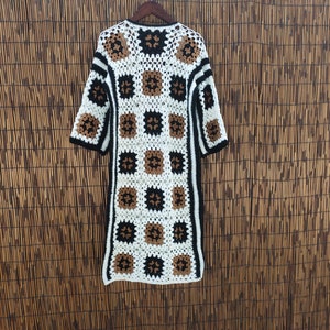 Boho Granny Square Crochet Dress Women Bohemian Clothing - Etsy