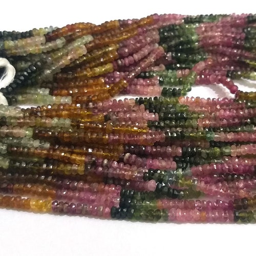 5 Strand Multi Tourmaline shops Beads, Handmade Multi Tourmaline Loose Beads, Tourmaline Faceted Rondelle 3-4mm Beads, Tourmaline Jewelry Beads