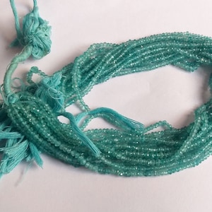 Sky Apatite Beads, Apatite Gemstone Beads, Apatite Jewelry Beads, 3-4MM Faceted Rondelle Apatite Beads, Apatite Loose Beads 12.5&quot; Strand