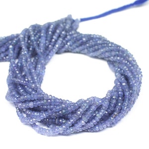 Tanzanita facetado cuentas, cuentas de tanzanita natural, rondelle tanzanita facetado perlas, joyería haciendo tanzanita suelta perlas