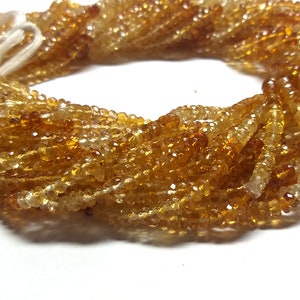 Shaded Citrine Faceted Beads, Citrine Beads, Shaded Citrine Gemstone Beads, AAA Quality Citrine Faceted Rondelle Loose Beads 13" Strand