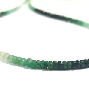 Shahed Emerald Beads Necklace, Emerald Beads Necklace, Emerald Beads Jewelry Necklace, Natural Emerald Faceted Rondelle Beaded Necklace