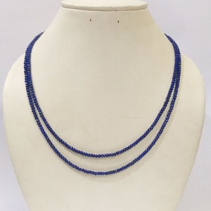 Lapis Lazuli Beads Necklace, AAA+ Lapis Lazuli Gemstone Beaded Necklace, Lapis Faceted Rondelle Beads Necklace,Lapis Beaded Jewelry Necklace