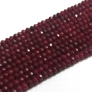 RED RUBY JADE Beads, Jade Rondelle Faceted Loose Beads, 4mm Beads, Jewelry Making Beads, Ruby Jade Jewelry 14&quot; Strand