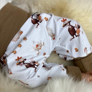 Pumphose Jersey harem pants size 56-110, pants girls chicken Easter fox egg white, pumphose, baby pants, pants children boy