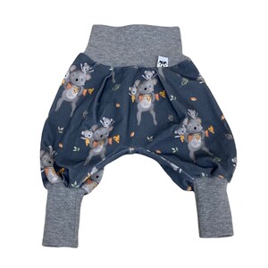 Jersey harem pants size 56-110, pants girls boys, gray yellow bloomers, baby pants, pants children Koala