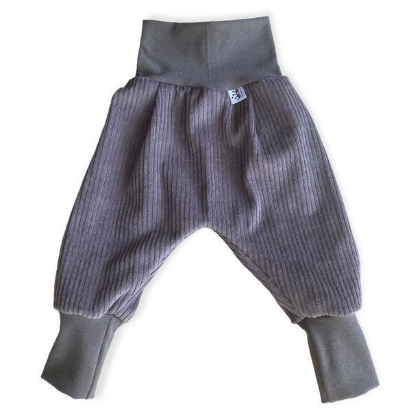 Cord Pumphose  haremshose Gr. 56-110, hose mädchen graubraun Unisex Pumphose, babyhose , hose Kinder junge