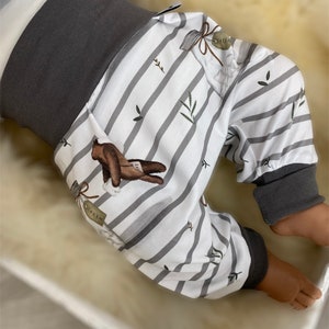 Pumphose Jersey harem pants size 56-110, pants girls bear fairy white beige, flower pumphose, baby pants, pants children boy