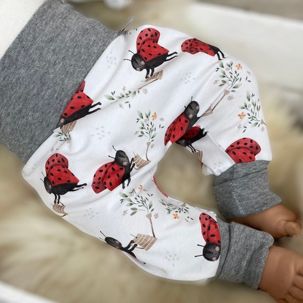 Pantalon de pompage jersey sarouel taille. 56-110, pantalons filles coccinelle rouge blanc, bloomers fleurs, pantalons bébé, pantalons enfants