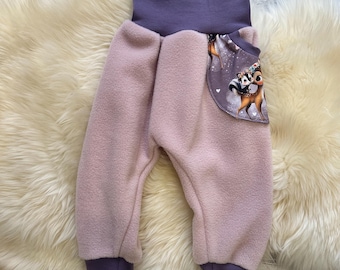 Warme Fleece Pumphose  haremshose Gr. 56-110, Winter Herbst Reh lila  Rosa  Pumphose, babyhose , hose Kinder Mädchen