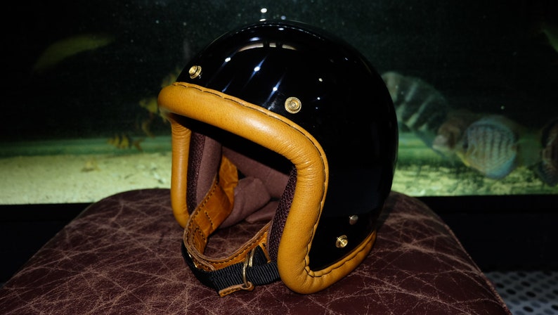 Leather Motorcycle Helmet Cover Classic Image 0