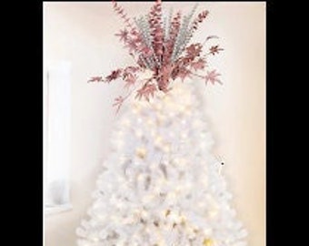 Large Christmas Tree Topper Pink and Silver - flowers for christmas tree