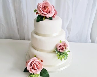 Wedding Cake Flowers ~ Wedding Cake Topper ~ Wedding Flowers Dusky pink Rose  ~ Cake Decorations