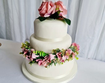 Wedding Cake Flowers ~ Christening cake flowers , Wedding Cake Topper ~ Wedding Flowers Vintage  Pink ~ Cake Decorations ~Boho