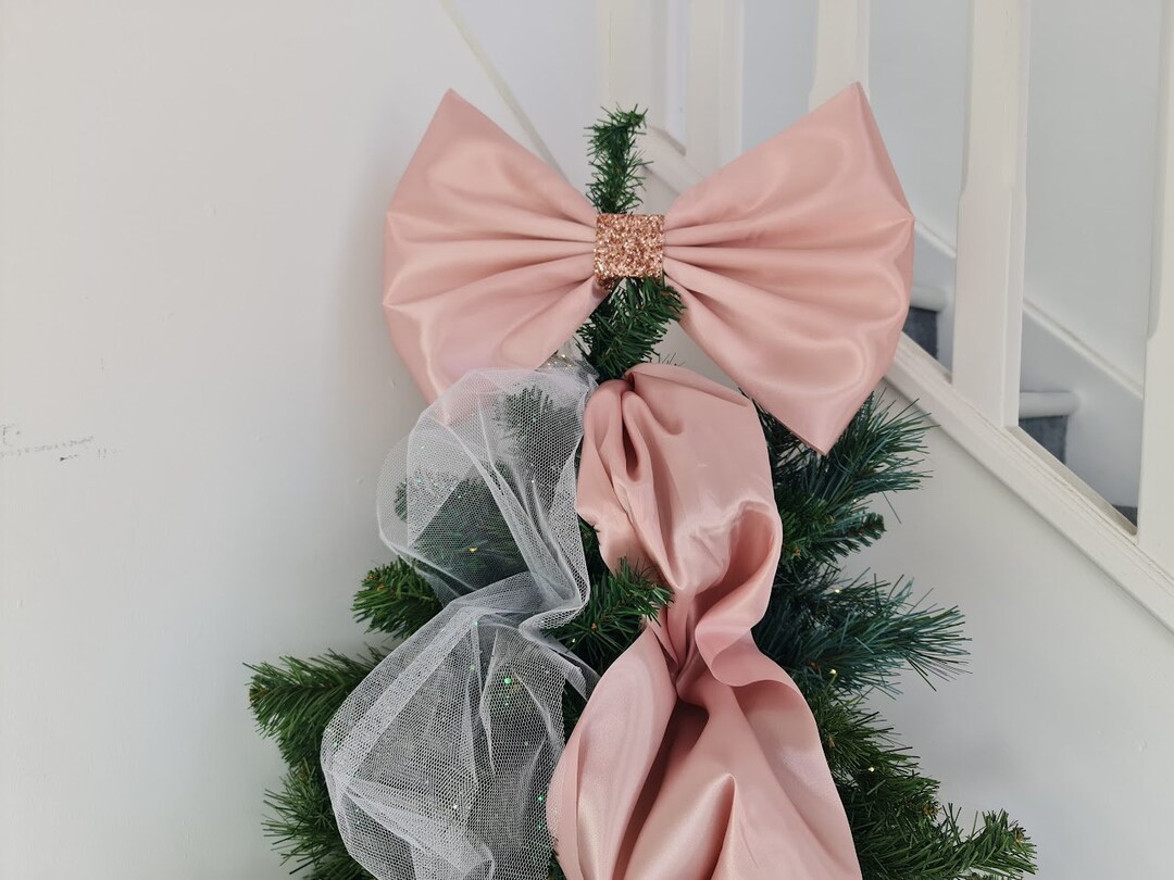 Rose Gold Satin Bow for Christmas Tree Tinsel Alternative Etsy