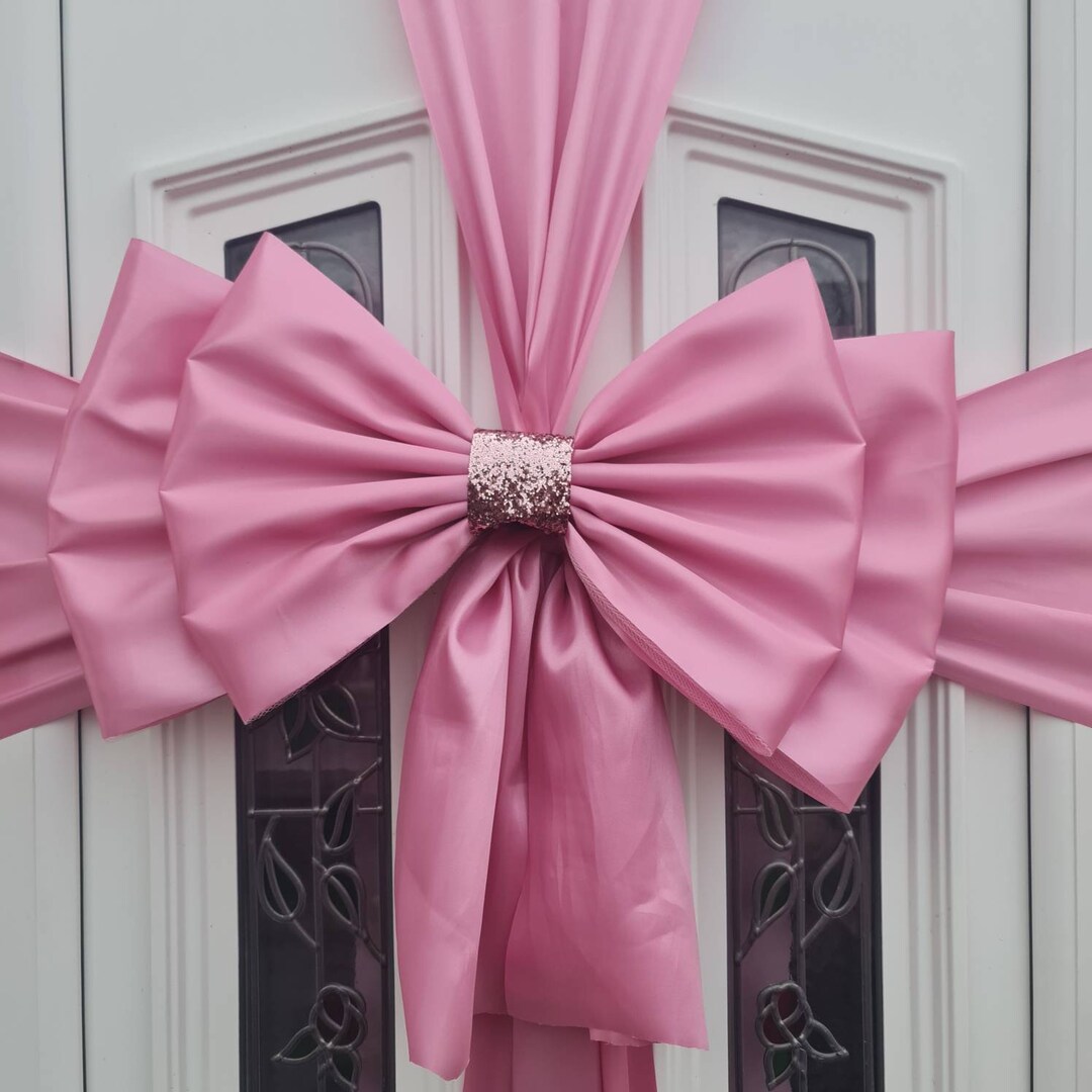 Dusky Pink Satin Door Bow, Celebration Door Bow, Giant Bow, Christmas