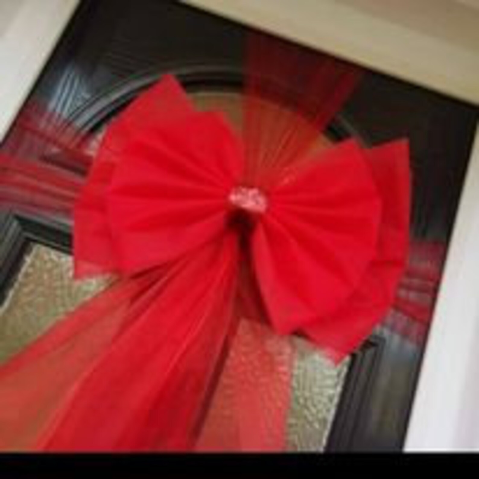 Deluxe Red Gold Door Bow .. Christmas Door Bow.. Pre Made Door Etsy