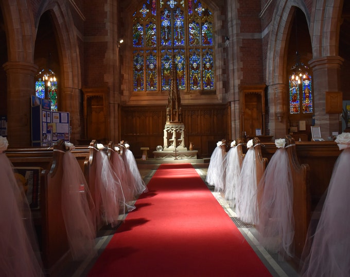 Wedding Pew Aisle Decorations. Made by a Work From Home - Etsy