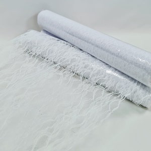 Lace Net on a Roll White 30cm x 10m swagging balloon table dressing fabric ties 