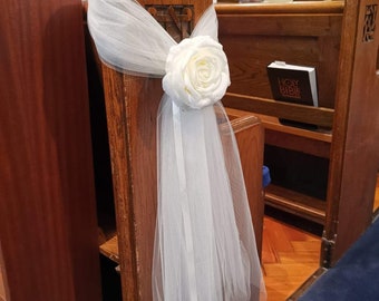 10 x Pew decoration for Wedding,  Pew Ends, Bows, Pew end Bows, Aisle marker, Chair Flowers, Wedding Church dressing