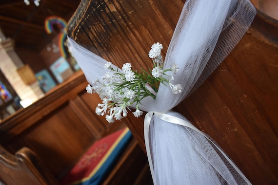 Gypsophila Wedding Church Tulle Pew Ends Decoration Flowers - Etsy