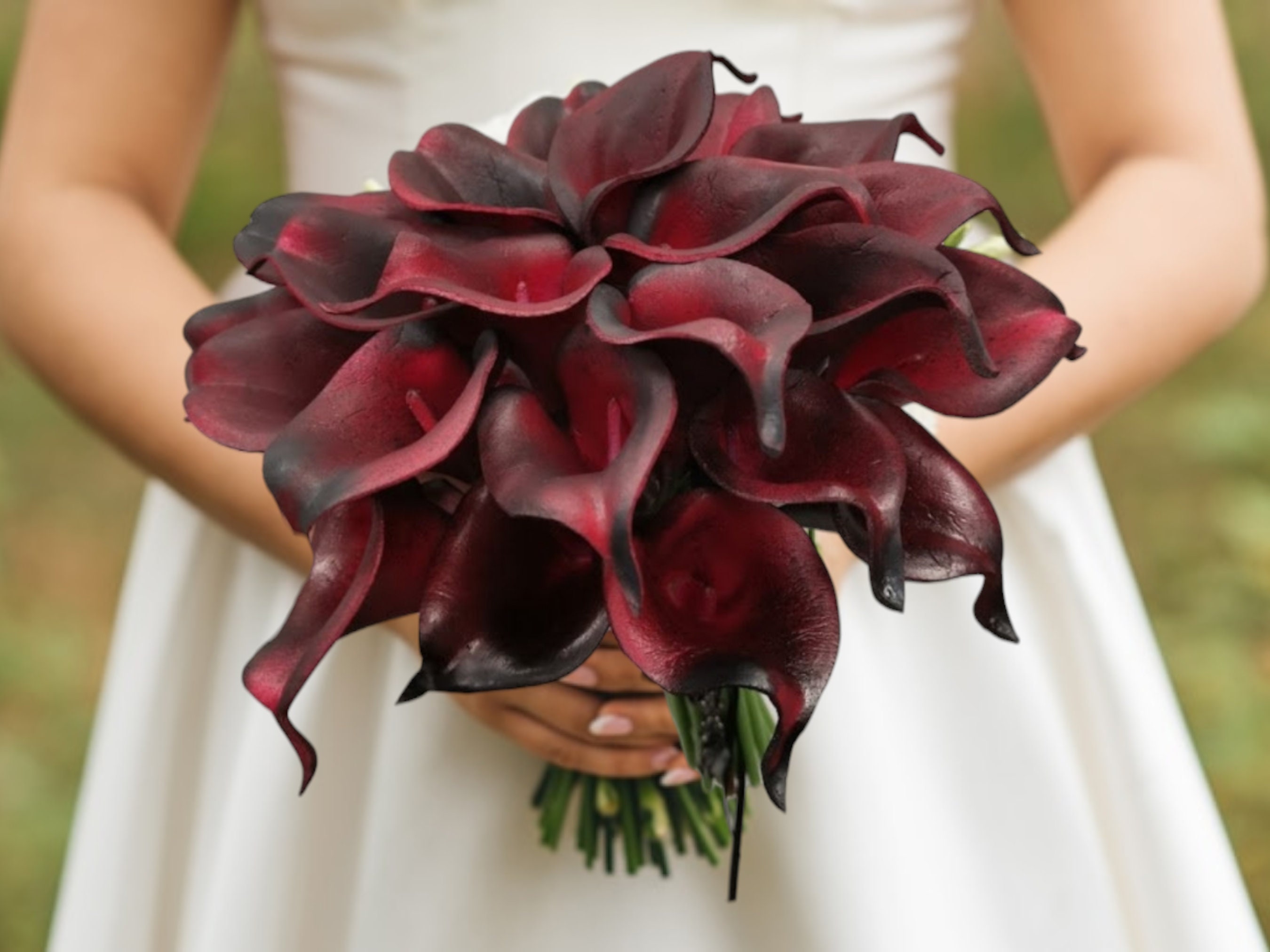Deep Red Calla Lily Wedding Bouquet Wedding Flowers Gothic Flowers Etsy UK
