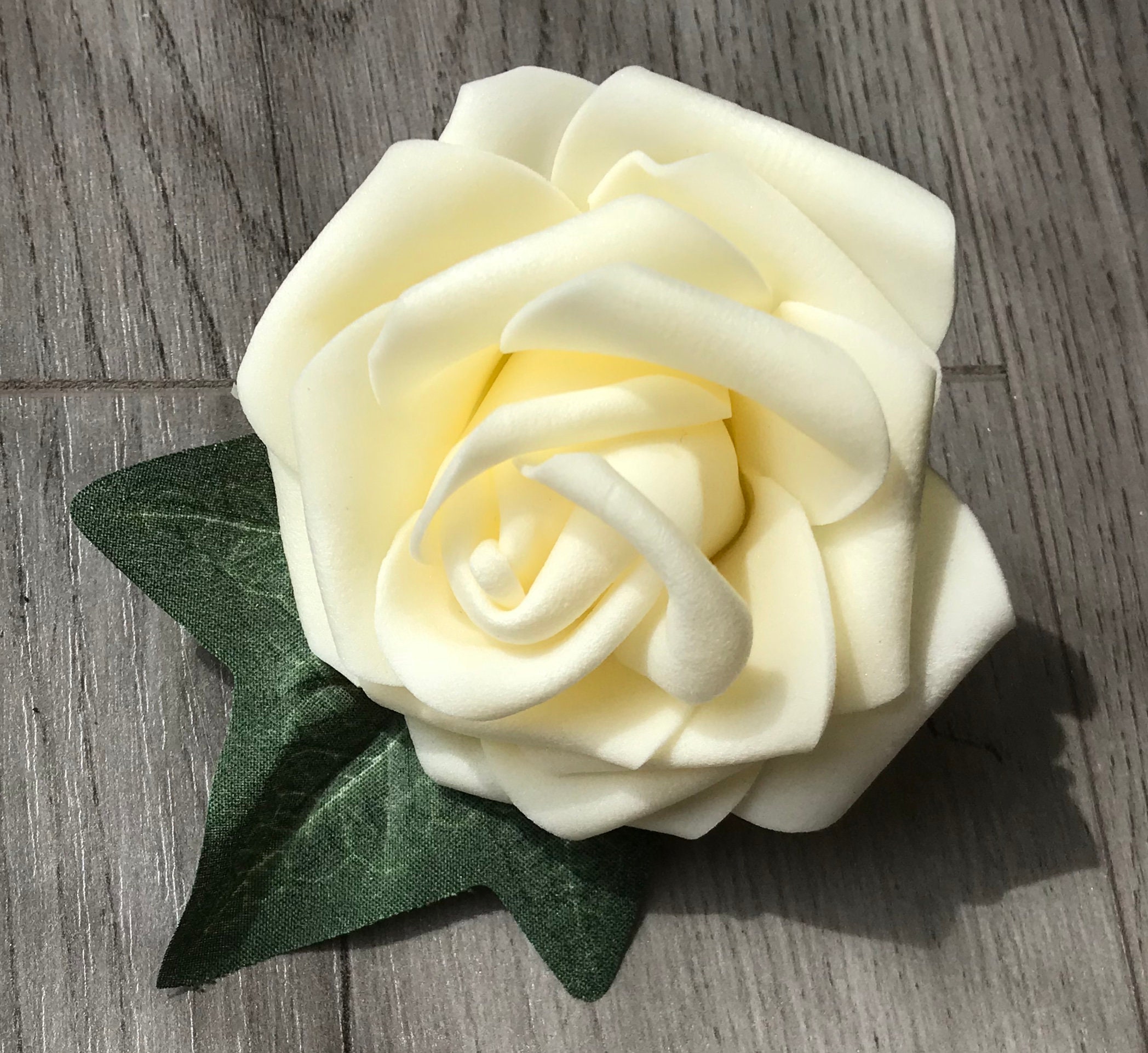 12 Wedding Ivory Rose Buttonhole Package