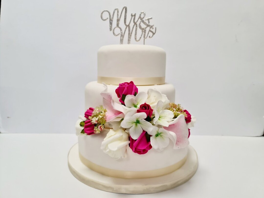 Wedding Cake Flowers Wedding Cake Topper Wedding Flowers Fuchsia Pink
