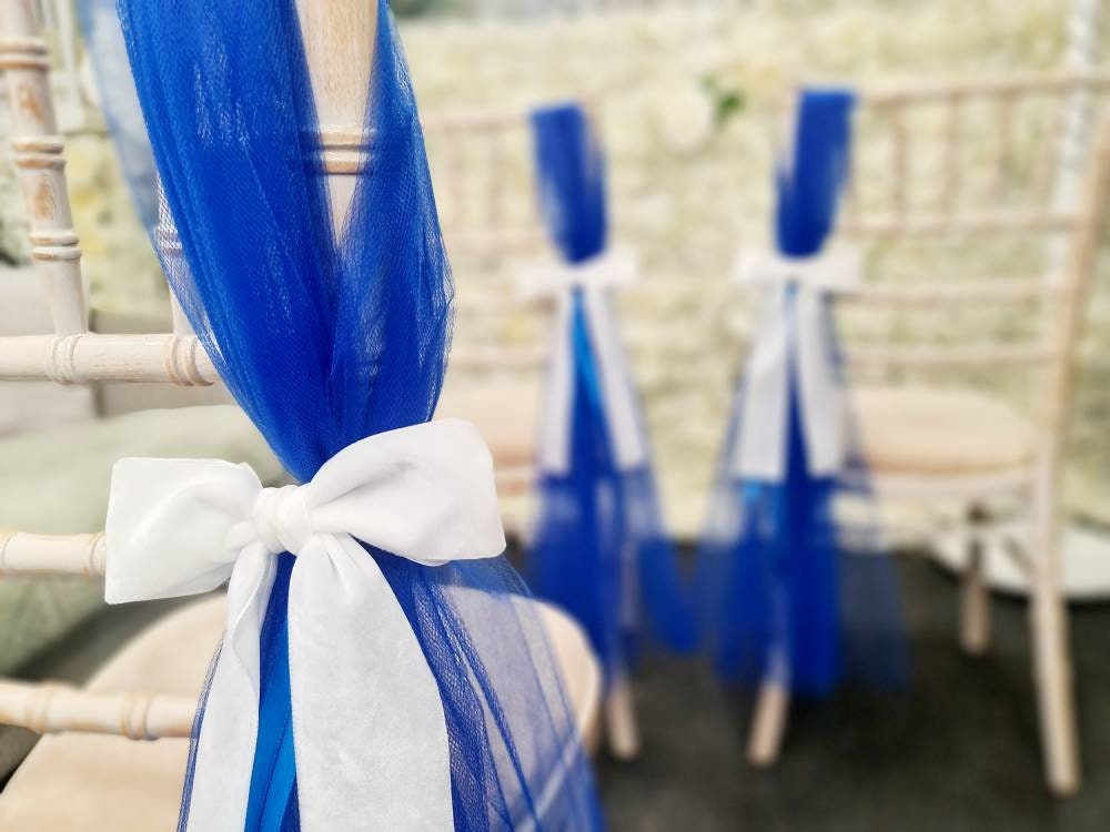 Royal Blue Chair Sash Wedding Church Pew End for Wedding Etsy