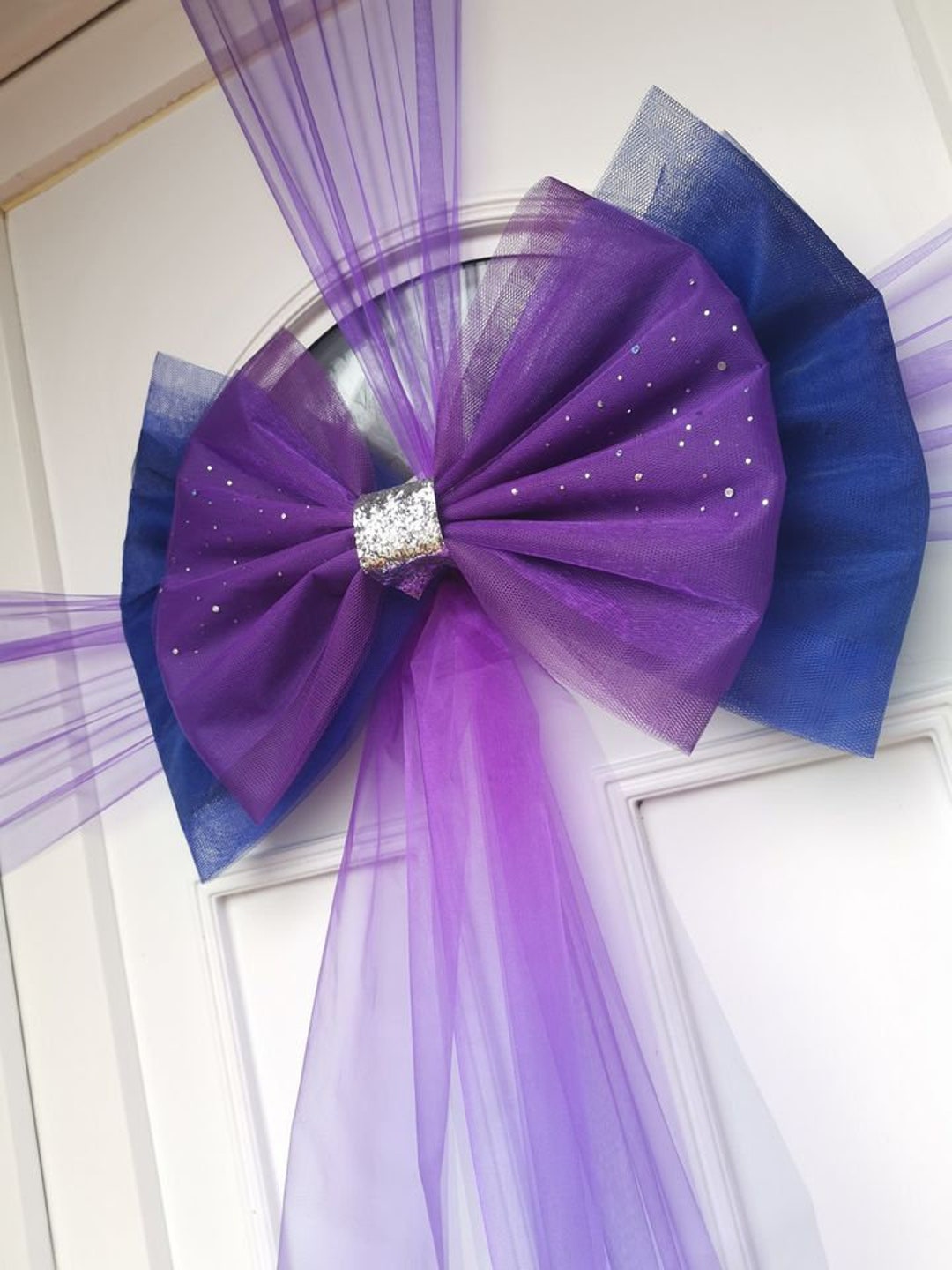 Deluxe Purple & Royal Blue Christmas Door Bow .. Dress Your Etsy