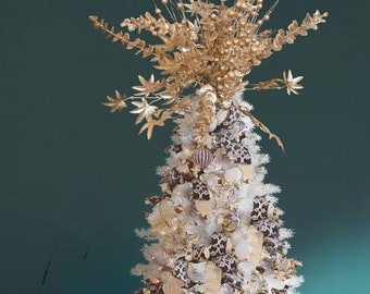 Large Christmas Tree Topper Vintage Gold - flowers for christmas tree - or choose your colour