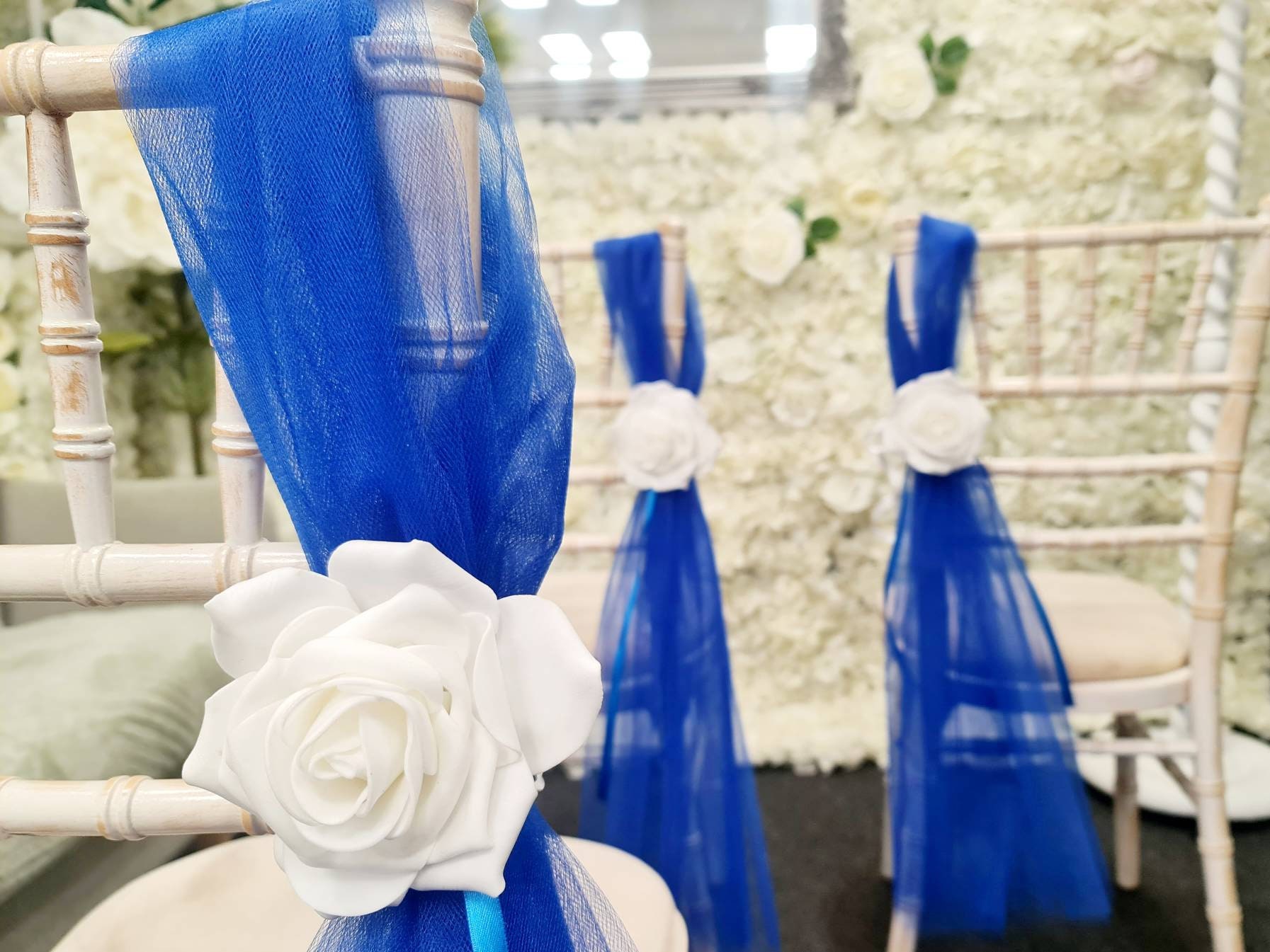 Royal Blue Chair Sash Wedding Church Pew End for Wedding Etsy