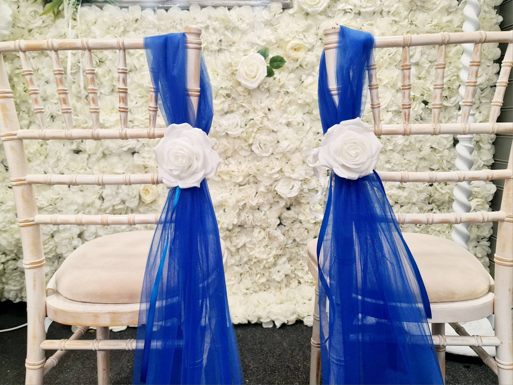 Royal Blue Chair Sash Wedding Church Pew End for Wedding Etsy