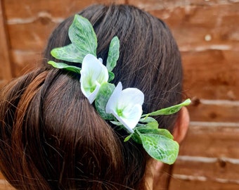 Eucalyptus  and Hydrangea flower hair pins,  Hair Flowers for wedding,  Prom hair flowers,  Artificial  Bridesmaids grips,  Hair accessories