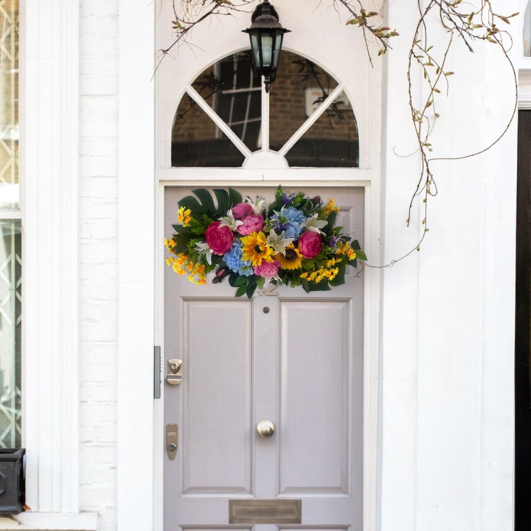 Summer Floral Door Garland, Wedding Garland, Artificial Flowers, Door ...