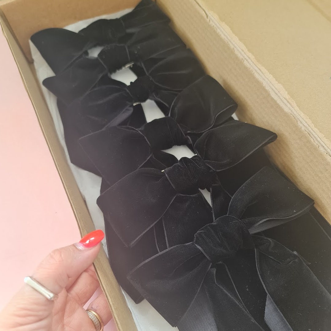 Black Velvet Bow, Christmas Tree Bows, Hair Bow , Wedding Bow Etsy