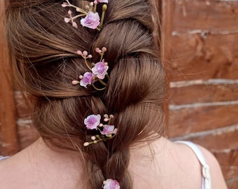 Gypsophila flower hair pins,  Hair Flowers for wedding,  Prom hair flowers,  Artificial flowers Bridesmaids grips,  Hair accessories