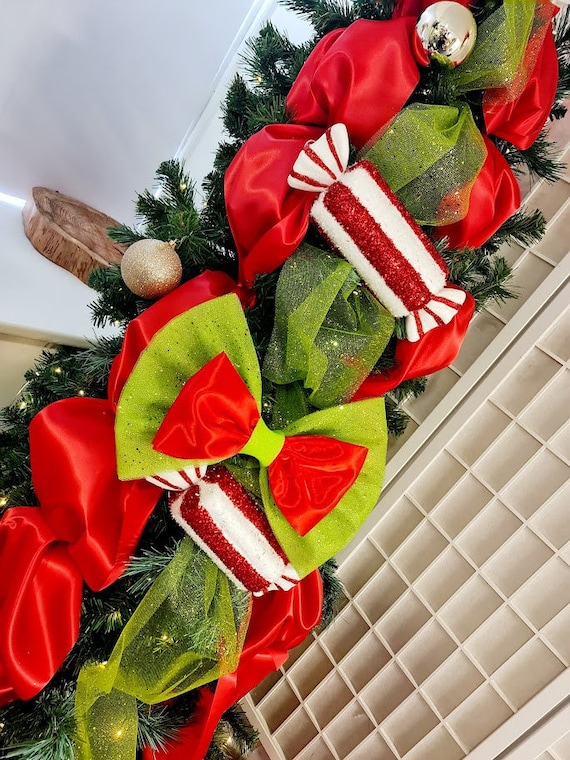 Grinch Christmas Tree Topper, Christmas Tree Decoration, Christmas Tree  Bow, Grinch Christmas Decorations, Bow for Christmas Tree 