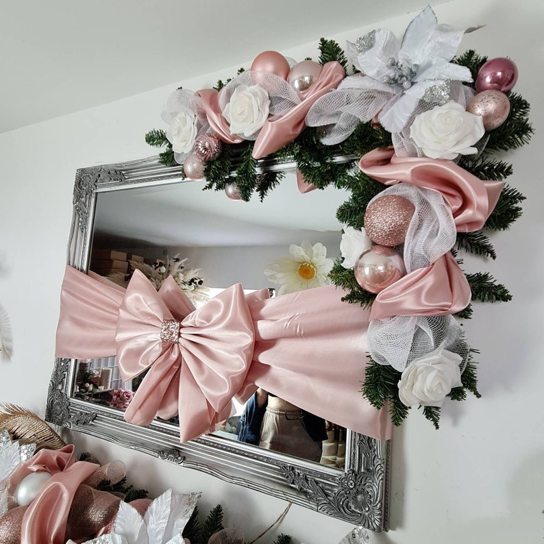 Luxury Staircase Garland Christmas Garland Satin Bow Etsy UK