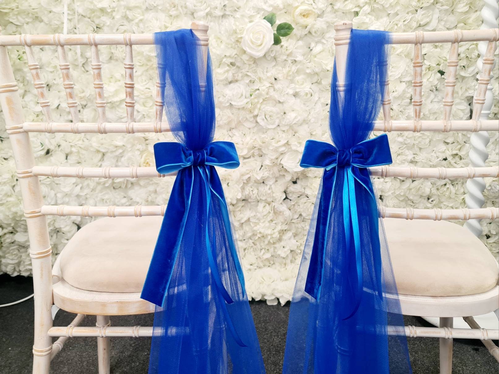 Royal Blue Chair Sash Wedding Church Pew End for Wedding Etsy