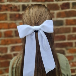 White Velvet Hair Bow - Bridesmaids hair  accessories