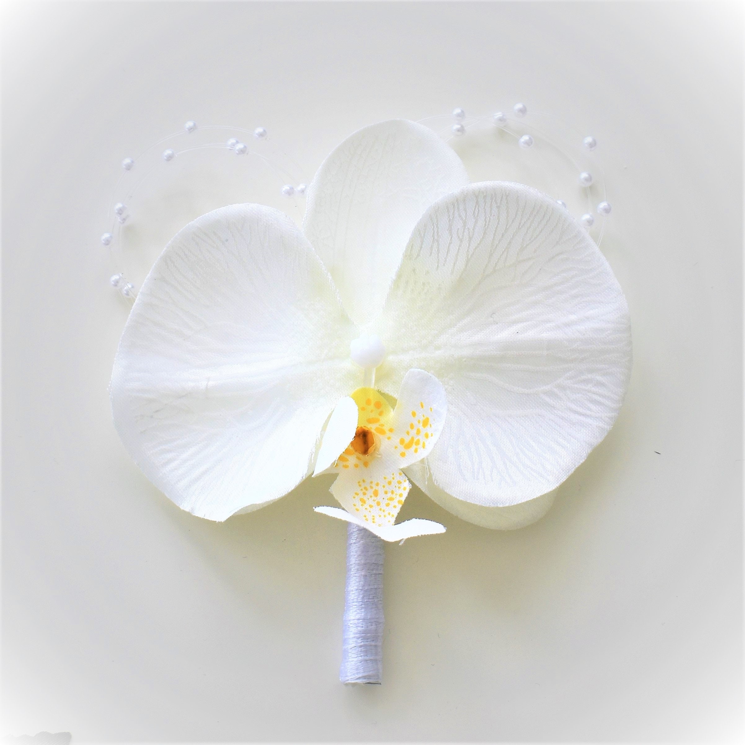 Boutonnière Orchidée Ivoire Perle . Fleur. Épingler. Mariage. - Etsy France