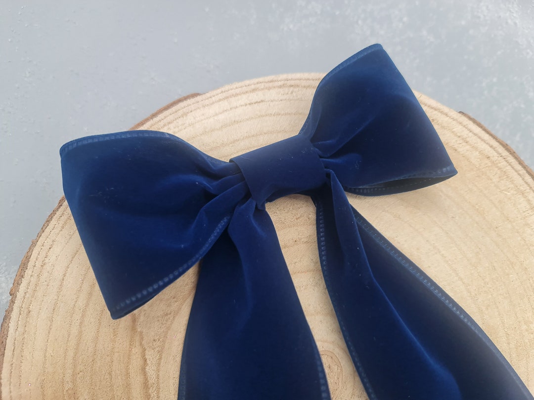 Navy Blue Velvet Bow Christmas Tree Bows Hair Bow Wedding Etsy UK