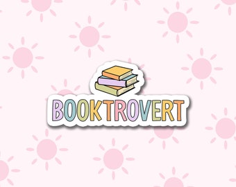 Booktrovert sticker, book sticker, kindle sticker, bookish sticker, book lover gift, reading lover, e-reader, laptop sticker