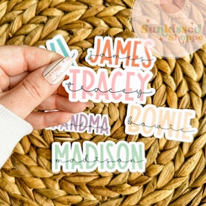 Custom Name Sticker, Personalized name sticker, water bottle sticker, lunchbox sticker, laptop sticker, name decal label, aesthetic sticker