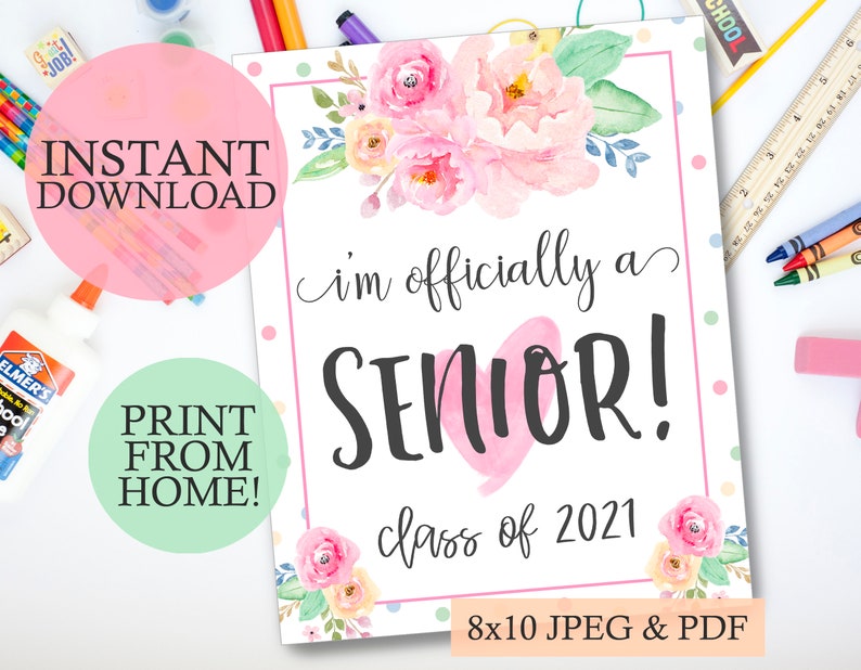 I'm Officially a Senior sign Printable First Day of | Etsy
