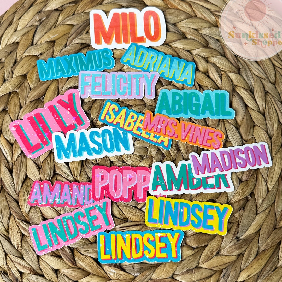 Shadow Block Vinyl Sticker, Custom Name Sticker, Trendy Sticker, Double