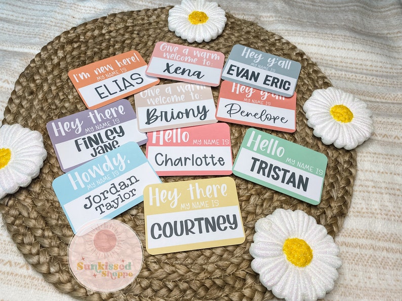 Hello My Name is Sticker Baby Name Tag Sticker Baby Etsy