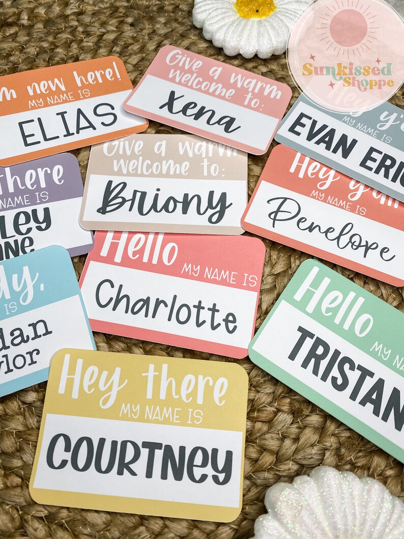 Hello My Name is Sticker Baby Name Tag Sticker Baby Etsy